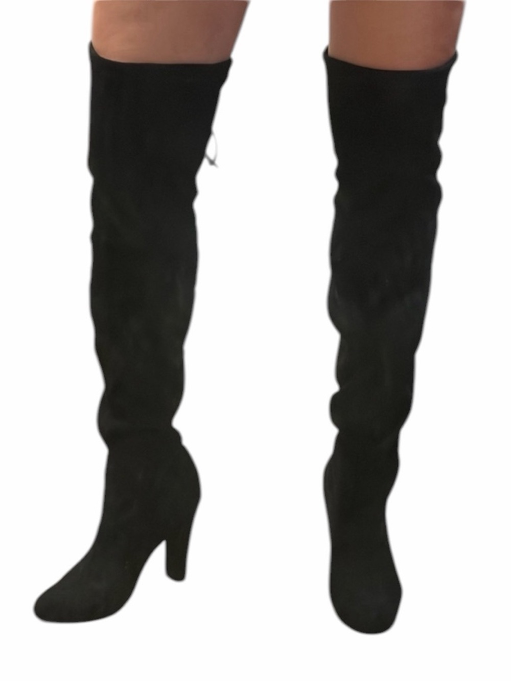 Steve Madden suede over the knee high heel boots w/ adjustable tie back closure